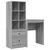 Stol s ladicama s policom s pohranom 2 pcs Siva Sonoma