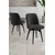 Hanah Home set trpezarijskih stolica Jiva 2 kom, crna tkanina Babyface, crne metalne noge