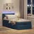 Otomanski krevet s madracem i LED plavi 100x200 cm tkanine
