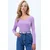 Trend Alacati Stili Ženska bluza dugih rukava Alc-X13290, V-izrez, Ljubičasta
