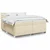 Vidaxl Box spring postelja z vzmetnico krem 200x200 cm blago