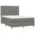 Vidaxl Box spring postelja z vzmetnico LED temno siva 140x190 cm blago