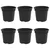 Okrugla saksija za cveće 6 pcs Crna O 15 x 12 cm Plastika