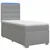 vidaXL Postelja boxspring z vzmetnico Svetlo siva 100 x 200 cm Blago