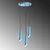 Opviq Luster Kesik-6916, 75-114cm, 40 cm, 3xE27, Plavi