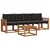 Set vanjskih sofa 5 kom. Prirodna i crna