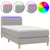 Vidaxl Box spring postelja z vzmetnico LED sv. siva 100x200 cm blago
