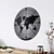 WallXpert metalni zidni ukras 5139, mapa sveta u kružnoj mreži, 71 x 71 cm, crni