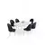 HANAH HOME Rasklopivi trpezarijski sto i stolice (7 delova) Enya White Anthracite