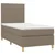 Vidaxl Box spring postelja z vzmetnico LED taupe 90x190 cm blago