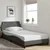 Vidaxl Posteljni okvir Dover temno siv 100x203 cm tkanina