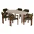 HANAH HOME Set Trpezarijski sto i 6 stolica Travertine Walnut Green