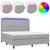 Vidaxl Box spring postelja z vzmetnico LED sv. siva 180x200 cm blago