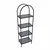 Hanah Home Idil polica za knjige 47 × 158 × 30 cm, crna / providno staklo