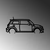 Wallity Zidna dekoracija Mini Cooper, 73x33cm, Crna