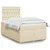 Vidaxl Box spring postelja z vzmetnico krem 120x200 cm blago