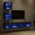 TV zidne jedinice s LED-om 5 pcs Crni hrast Konstruirano drvo