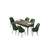 Hanah Home Set Trpezarijski sto i 6 stolica Zen, Zeleno-braon