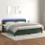 Vidaxl Box spring postelja z vzmetnico LED tem. zelena 200x200cm žamet