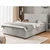 Svetlo siva boxspring postelja s prostorom za shranjevanje 180x200 cm Lysa – Ropez