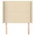 Vidaxl Vzglavje z ušesi krem 93x16x118/128 cm blago