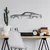 Wallity Zidna dekoracija 1967 Ford Mustang Shelby GT500 Silhouette, 70x15cm, Crna