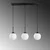 Opviq Luster Orbital-15-14011, 65x15x115cm, IP20, Belo-crni