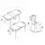 HANAH HOME Rasklopivi trpezarijski sto i stolice (5 delova) Exve White Cream