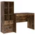 Stol s ladicama 2 pcs Dimljeni hrast
