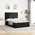 Ottoman krevet s madracima i LED diodama crni 140x200 cm baršun