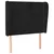Uzglavlje s ušima crno 83 x 23 x 118/128 cm baršunasto
