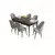 Hanah Home Set Trpezarijski sto i 6 stolica Roz, Bež-crni