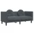 3-dijelni set sofa s jastucima tamnosivi baršunasti
