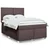 Vidaxl Box spring postelja z vzmetnico temno rjav 140x190 cm blago