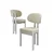 Hanah Home set trpezarijskih stolica Dore 6 kom, krem tkanina Babyface, bele metalne noge