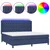 Krevet box spring s madracem LED plavi 200x200 cm od tkanine