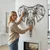 WallXpert metalni zidni ukras 5052, geometrijska glava slona, 58 x 61 cm, crni