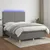 Vidaxl Box spring postelja z vzmetnico LED temno siva 140x200 cm blago