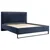MID.YOU OBLAZINJENA POSTELJA 180 cm  x 200 cm , les, tekstil, leseni material temno modra