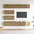 6-dijelni set TV ormarića montiran na zid Artisan Oak