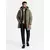 Ombre Classic mens long parka jacket - olive