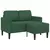 Sofa 2-sjed s ležaljkom u obliku slova L tamno zelena 125 cm