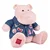 Plyšový hrošík s džínsovou košeľou Pink Mallow Hippo Histoire d’ Ours ružový 38 cm od 0 mes