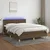 Vidaxl Box spring postelja z vzmetnico LED temno rjava 140x190cm blago