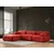 Atelier del Sofa L1 O1 1R Pouffe Doblo Ugaona garnitura, 3 Sedišta, Crvena