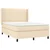 Vidaxl Box spring postelja z vzmetnico krem 140x200 cm blago