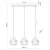Luster na sajli ZULIA 3xE27/15W/230V crna/dimljeno-crna