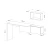Hanah home Radni sto 74x145x45cm Belo-Hrast