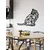 WallXpert metalni zidni ukras 5264, geometrijska mačka, 45 x 30 cm, crni