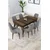 Hanah Home trpezarijski set Lia, sto na razvlačenje i 6 stolica, ploča u dekoru drveta Baroque, siva tkanina Babyface